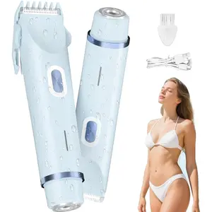 Women's Bikini Trimmer, Double Headed Hair Clipper, 2-In-1 Shaver, Electric Shaver for Armpit, Legs, Arms & Face, Abs Enclosure