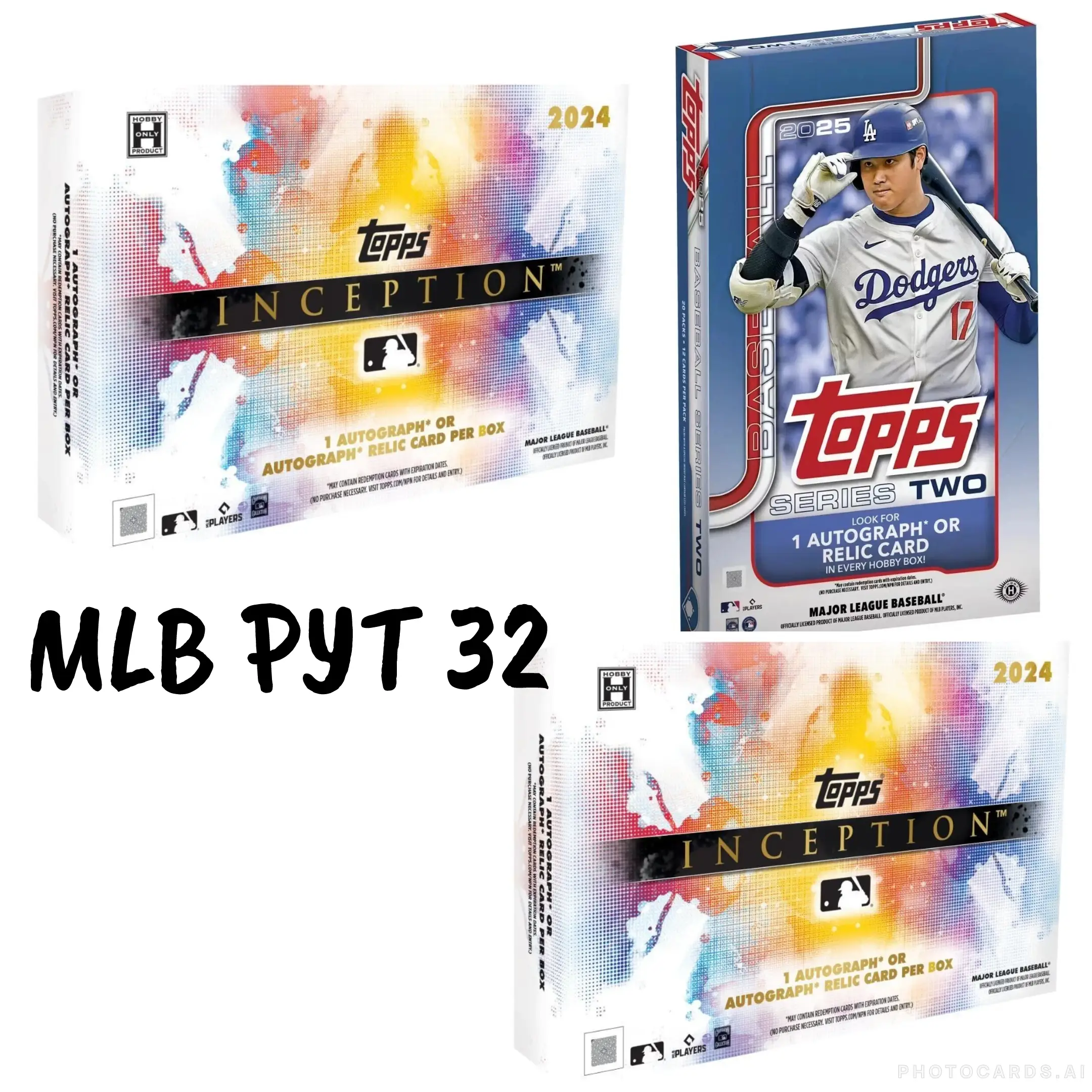 Topps MLB PYT 32 1x Topps Series 2 Hobby Box & 2x Topps Inception Boxes 2024 Edition
