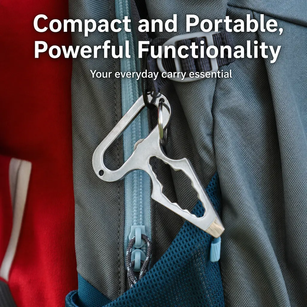 2 Pcs Multi-function Key Tools, Stainless Steel, Multi Tools, Key Holder, EDC Stainless Steel Multi‑Tool Spike with Wrench Function, Outdoor Camping Supplies, Outdoor, Multi-function Keychain, Stainless Steel, Self-nailing Multitool Keychain