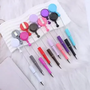 10 Pack Beaded Pen Set Ink Mixed Beads Round Ballpoint Pens Unique Pens Jewelry Gift Office School Supplies DIY Handmade Crafts