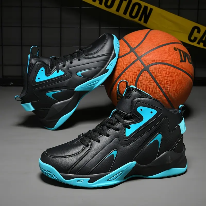 Men's plus Size High-Top Basketball Shoes, Comfortable and Breathable Anti-Skid Shock Absorption Lace-up Sneaker, Suitable for Indoor/Outdoor Training Running Walking