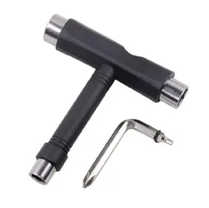 Skateboard Tool - T-tool - Tune Your Complete Skateboard with 9/16 3/8 1/2" Sockets & Removable Allen Phillips Head Screwdriver