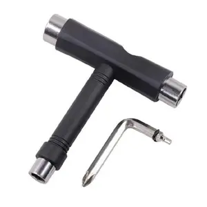 Skateboard Tool - T-tool - Tune Your Complete Skateboard with 9/16 3/8 1/2" Sockets & Removable Allen Phillips Head Screwdriver