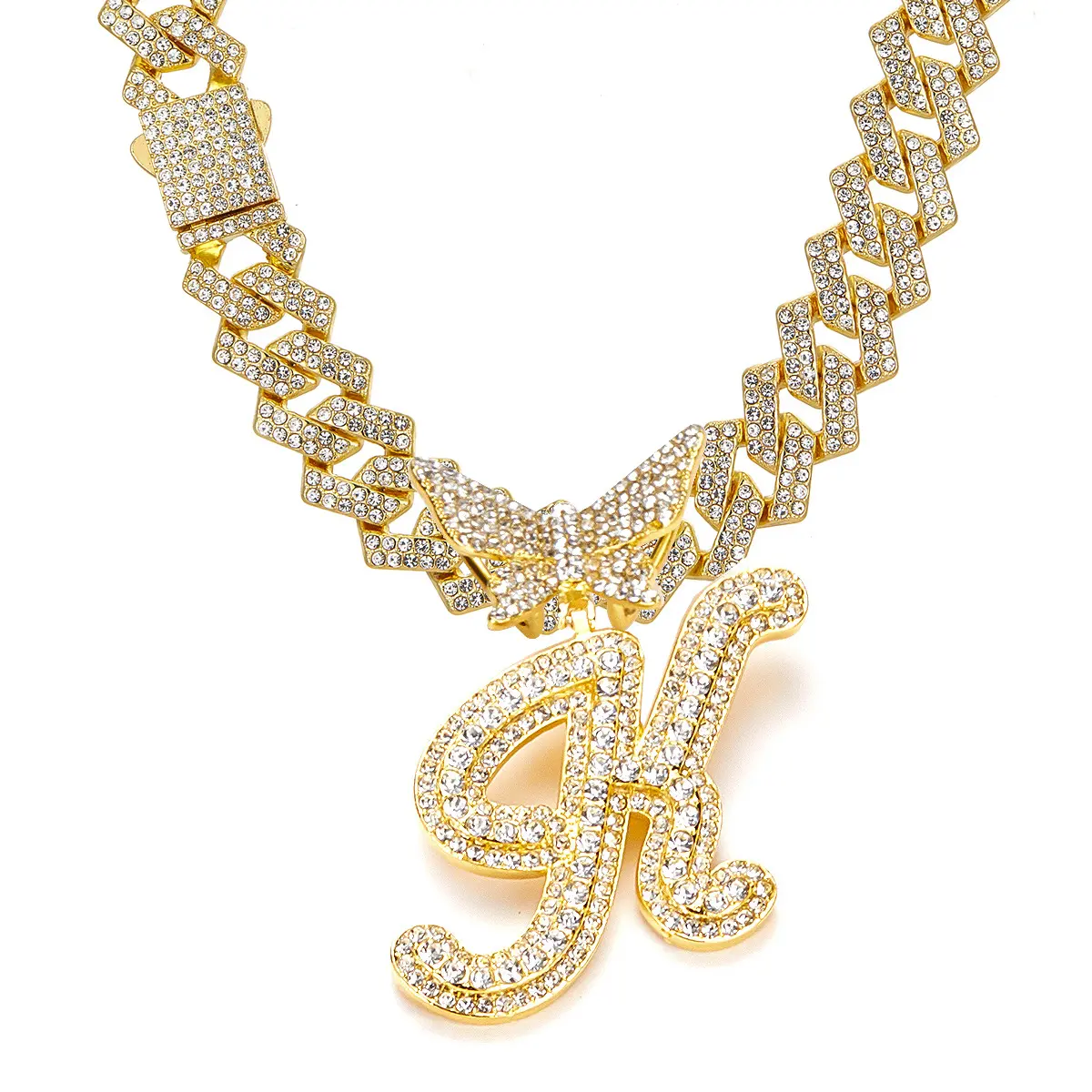 Golden letter necklace K