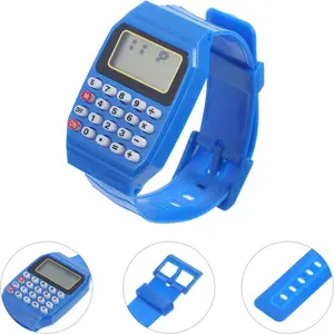 Portable Calculator, Numerical Calculator, Calculator Watch, Wrist Geometry Watch, Resin Strap Calculator, Financial Calculator for Student Office (Blue, 2 pcs)