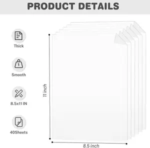 White Cardstock 8.5 X 11 40 Sheets Card Stock 75lb 200gsm Copy Paper for Art Drawing Invitations DIY Cards Watercolor Craft Construction School Office Supplies