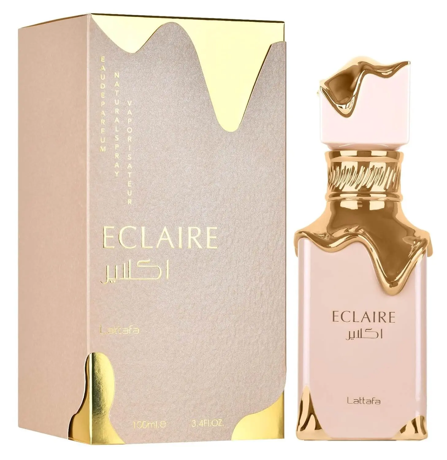 Lattafa Eclaire By Lattafa 3.4oz EDP Spray for Women Floral Arabian Fragrance with Caramel Milk Sugar Top Notes & Vanilla Praline Musk Base Notes Unisex Eau De Perfum