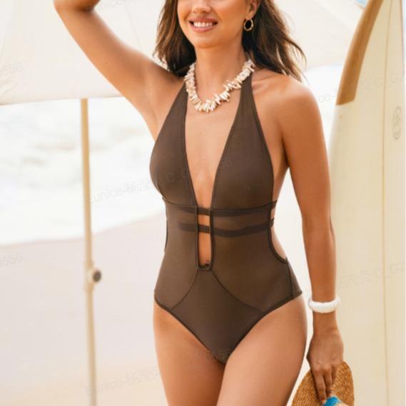 CUPSHE 2026 Hourglass Sculpting Mesh One Piece Swimsuit | Deep V Neck Tummy Control Monokini | Chic Halter Back Sheer Bathing Suit for Pool Party Glam CUPSHE 2026 Hourglass Sculpting Mesh One Piece Swimsuit | Deep V Neck Tummy Control Monokini | Chic Halter Back Sheer Bathing Suit for Pool Party Glam