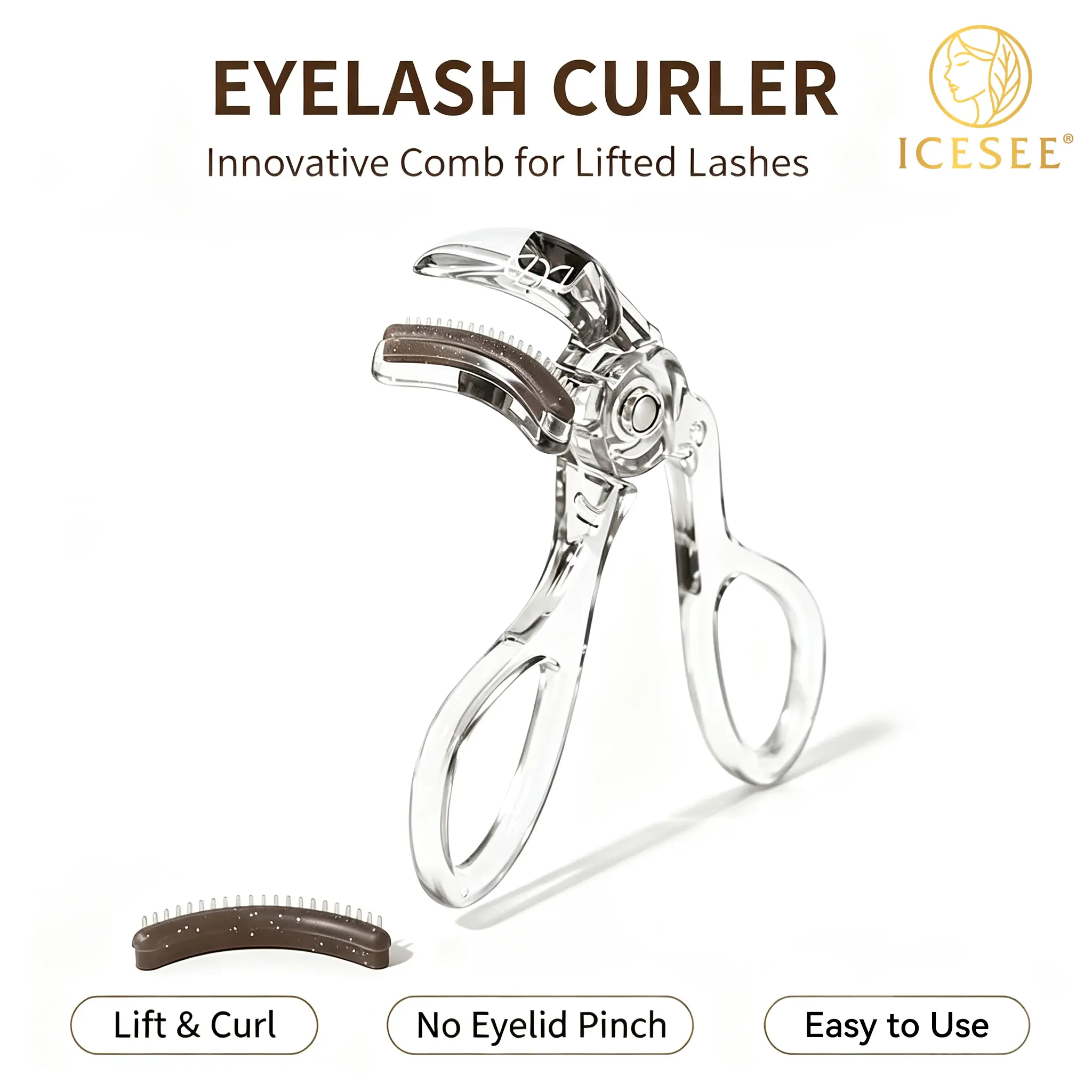 ICESEE Lash Genius Wide-Angle Curler with Comb - Perfectly Curls Every Lash WITHOUT the Pinch!