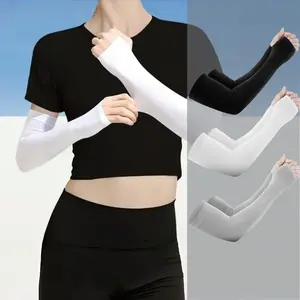 Cooling Compression Fingerless Uv Arm Sleeves, Breathable Elastic Quick-Dry Fabric, Unisex Outdoor Sports Gloves, 3 Pairs Set