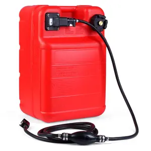 Portable Marine Tank,6.34 Gallon / 24L Red Container with 9.8ft Hose & Level Gauge,Durable Polyethylene Liquid Transfer Tank for Boat,Outboard,Yacht