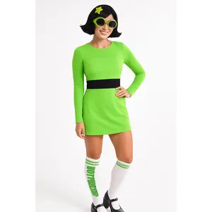 Women's Buttercup Costume - Powerpuff Girls Halloween Outfit (L/XL)