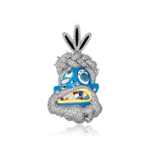 plated colored pendant rap singer hip-hop jewelry metal crystal charm customizable with engraved letters, logos or patterns Complimentary shipping