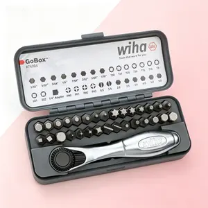 Wiha 74984 32 Piece GoBox Standard Bit Set with Mini Ratchet