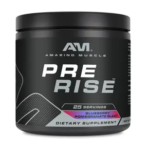 Amazing Muscle Pre Rise | Pre-Workout Powder Supplement with Caffeine & Beta-Alanine for Men & Women | 25 Servings | Blend of Amino Acids & Vitamins