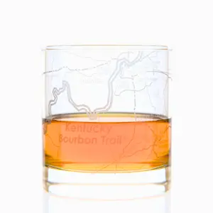 Kentucky Bourbon Trail Map Rocks Glass