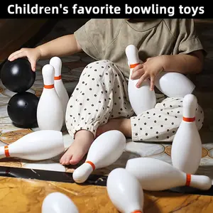 12pcs Kids Bowling Set with 10 Pins & 2 Balls - White Plastic Toy Kit for Children Ages 3+ Indoor Outdoor Leisure Sports Game Family Interaction Perfect Gift Christmas Halloween