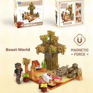 Magnetic Building Blocks Puzzle Toy Minecraft World Beast Edition, Educational Stereo Model Game, Boys' Construction Playset