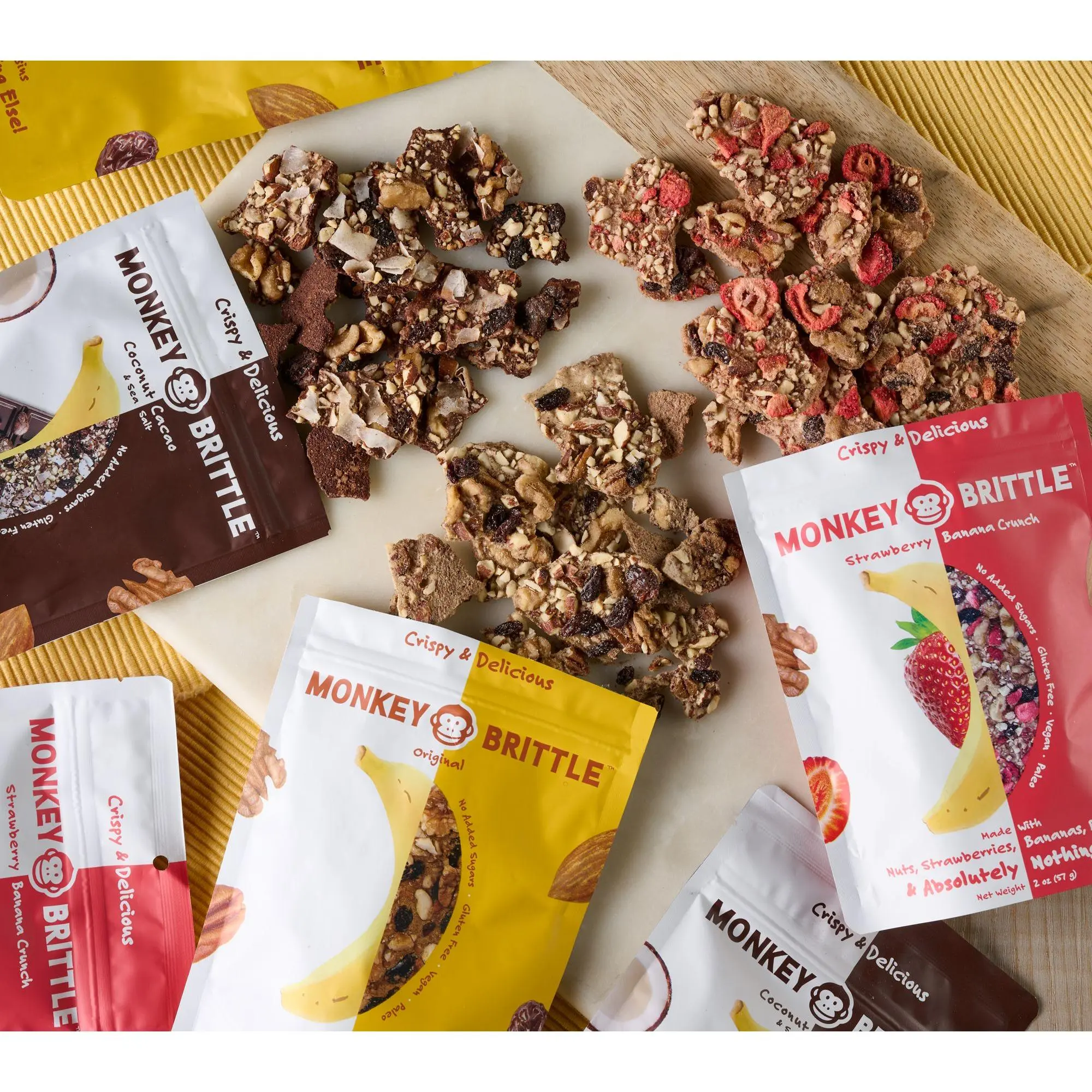 Monkey Brittle (6) 2-oz Bags of Monkey Brittle Variety