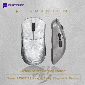 FURYCUBE F1 Phantom Gaming Mouse, PAW3315 Censor,Tri-Mode(Wireless/Wired/Bluetooth), Long Battery, 6 Level Adjustable DPI up to 24000, 49g Lightweighted, Auto-Clicker, Computer/Mac Gaming/Office Setup, TikTokShopCyberMonday