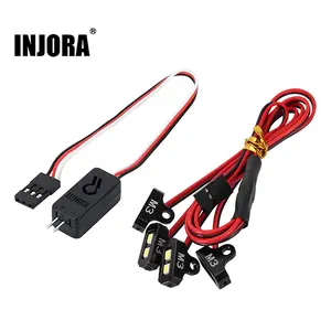 INJORA 4LED Rock Lights Kit with Controller for SCX10 TRX4 1/10 RC Crawler Upgrade(4LED White&Controller)