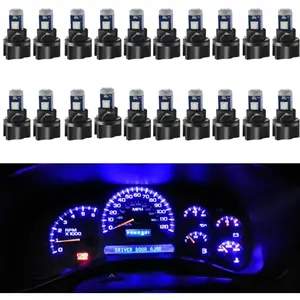 20-Pack 74 LED T5 Dash Light Bulbs – 12V Blue Wedge/PC74 Twist Socket, Fits 2721/27/37/286, for Instrument Panel & Interior Gauges