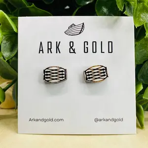 Indian Dhol (Drum) Studs- Handmade Wood Earrings