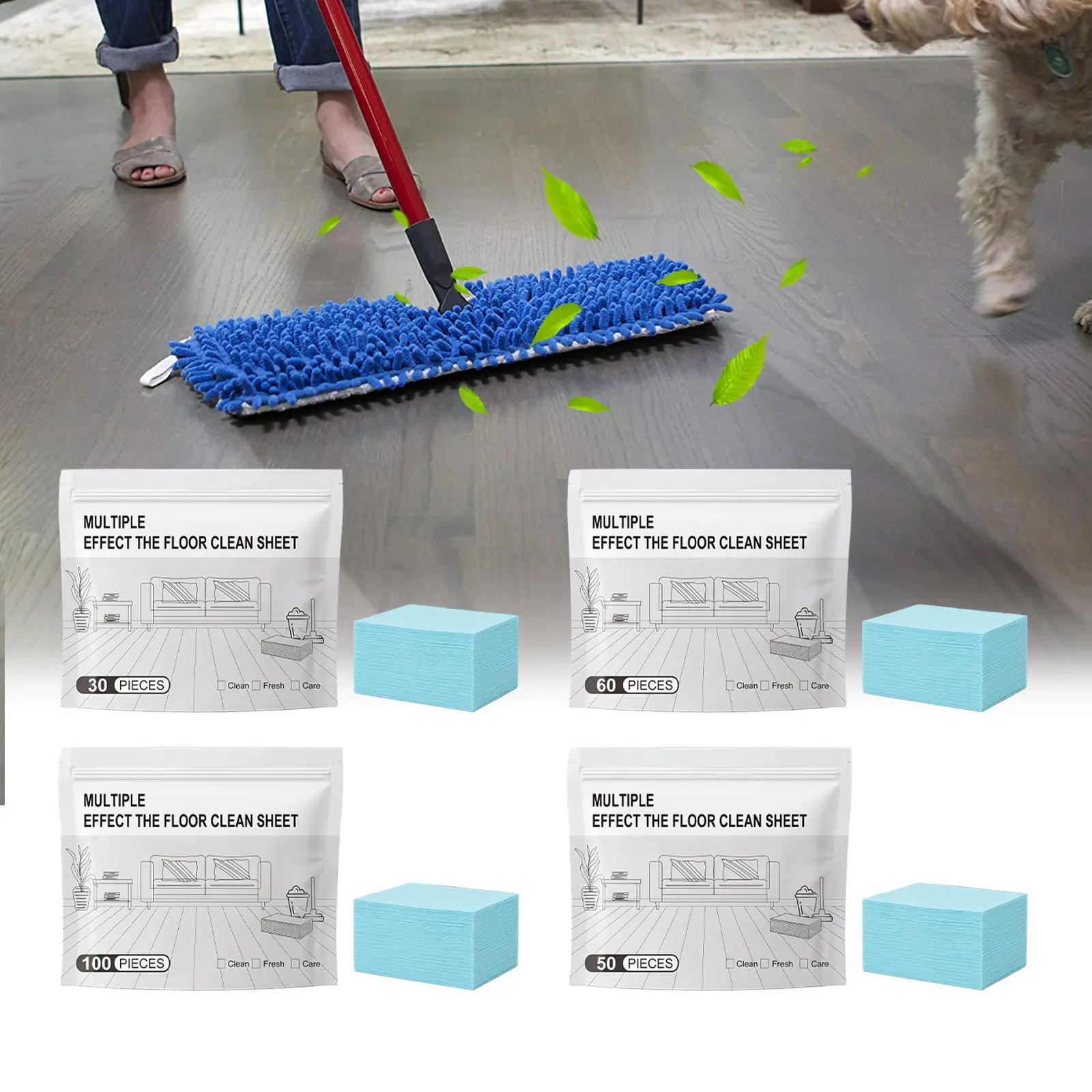 100-Count Multi-Surface Cleaning Tablets, Antibacterial & Deodorizing Floor Care Tabs, Safe for Hardwood, Laminate, Tile Surfaces & RV Walls