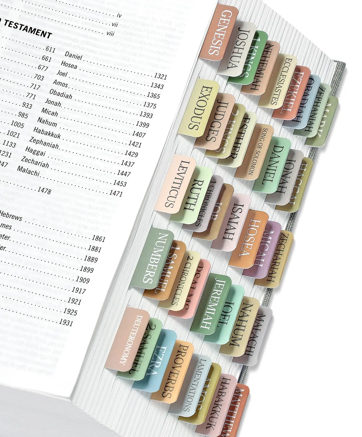 Bible Tabs for Women and Men,  75 Large Print Bible Tabs & 1 Bookmark, Laminated Bible Book Tabs for Study Bible, Easy Navigation, Easy-to-Read Sans Serif Type