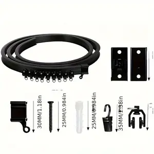 Ceiling Mounted Curtain Track Set - Flexible Bendable Curtain Rail with Track System, RV Curtain Track, Room Divider, Home Essential