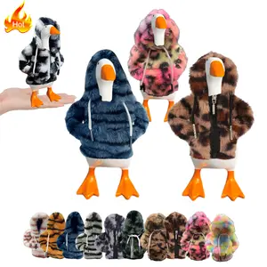 7 Inch Desk Goose Outfits Mini Porch Goose Plush Hoodies,Tabletop Desktop Goose Accesssory Costume,Magnetic Goose Statue Key Holder Clothes Funny Desk Geese Decor Costume