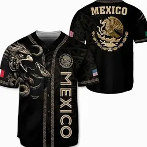 Mexico Flag Baseball Jersey, Green White Red Button Up Shirt, Vintage Mexican Style Baseball Jersey, Summer Sportswear, Fan Gift for Men