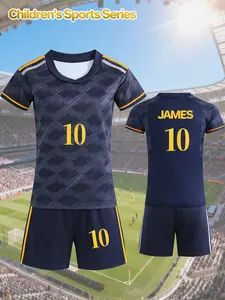 Name JAMES and Number 10 - Children's Summer Football Kit, Sportswear Set, Sports Clothing Set, consisting of a Sporty Soccer Jersey and shorts, lightweight and breathable, suitable for sports and casual wear, a perfect choice for outdoor activities