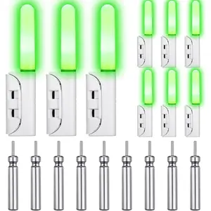 Retisee 9 Pcs 2.5 Inch Fishing Glow Sticks LED Fishing Pole Light Night Fish Strike Alert Glow Stick Bite Alarm Night Fish Rod Waterproof Luminous Rod