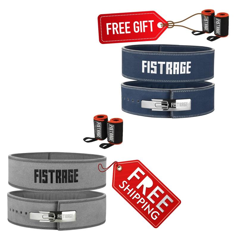 Powerlifting Weight Lifting Lever Buckle Leather Belt for Heavy Lifting, Strength Training & Powerlifting. Perfect for Gym Gear, Workout, Training, Muscle Gain, Squats, Deadlifts, Strength Goals, Bodybuilding, Crossfit, and Weightlifting.