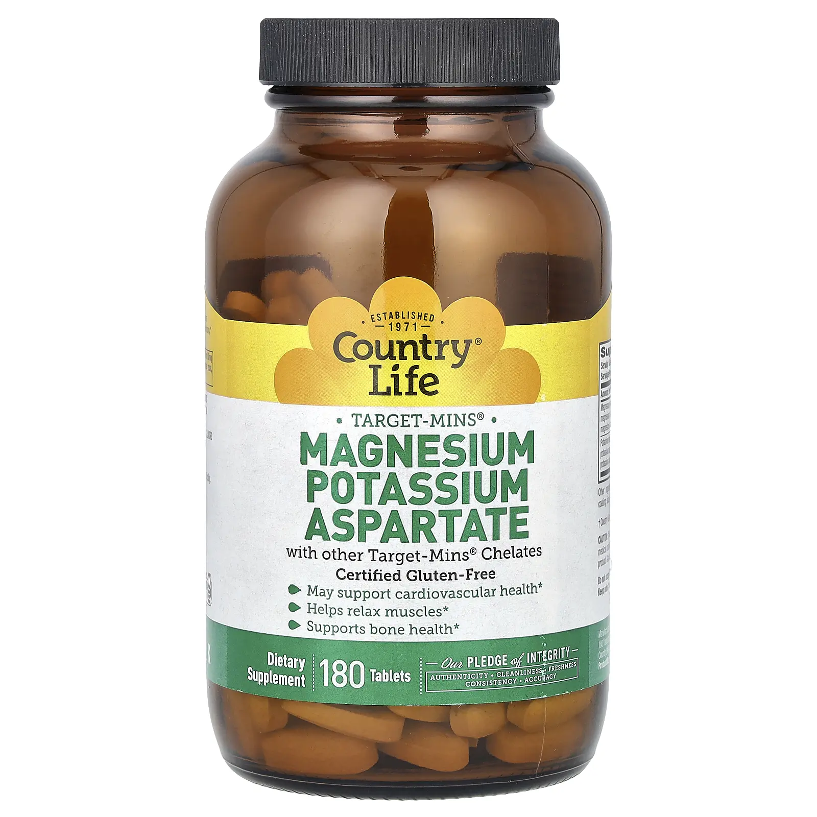 Country Life Target-Mins®, Magnesium Potassium Aspartate, 180 Tablets