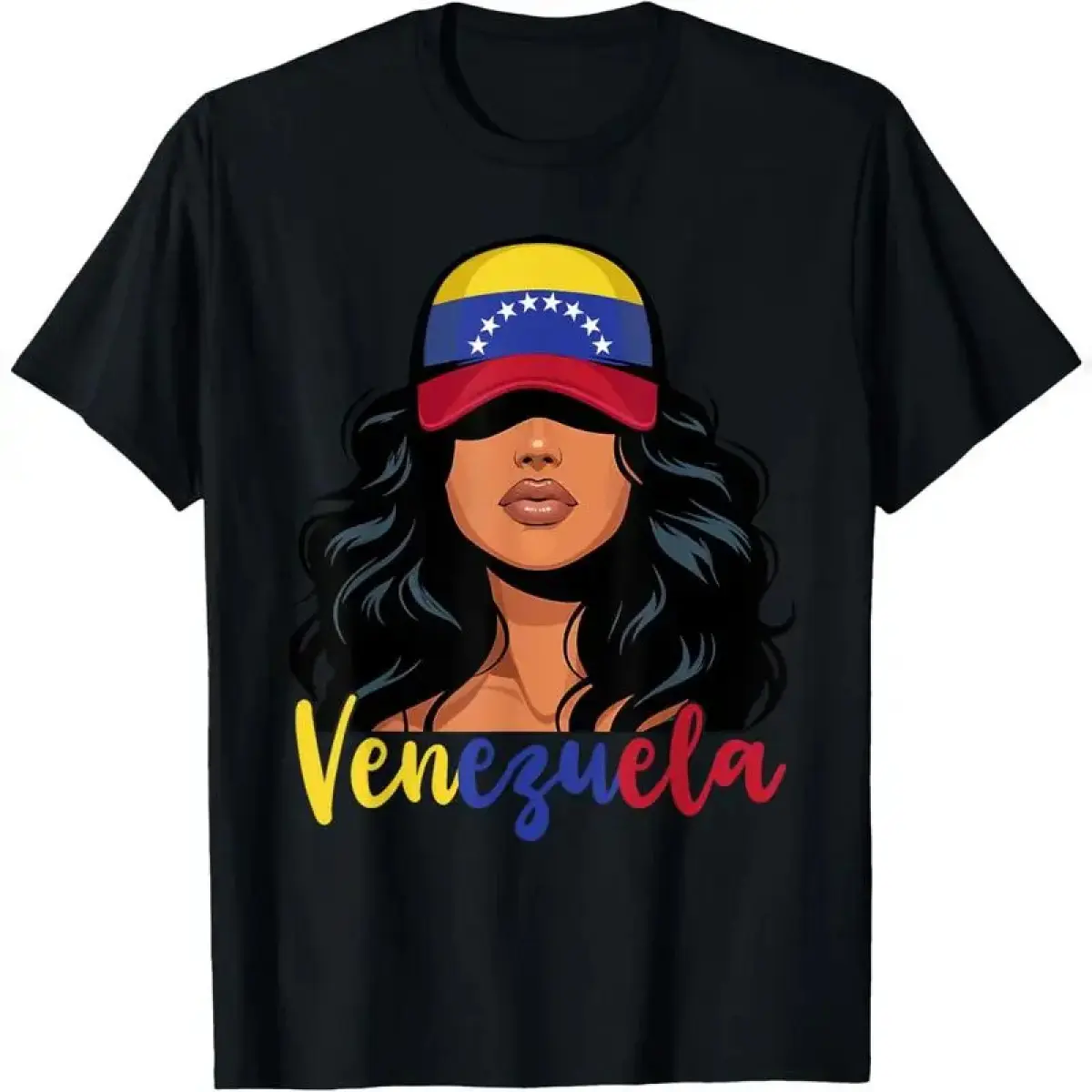 Women's Venezuelan Flag Graphic T-Shirt, Cute Oversized 100% Cotton Top, Comfy Short Sleeve Summer Tee