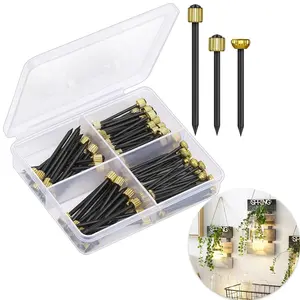 90PCS Picture Hanging Nails, 3 Sizes Wall Decorative Nails for Hanging Pictures Frame Kit Hanging Hardware Tool Hangers for Claw Drywall Nails