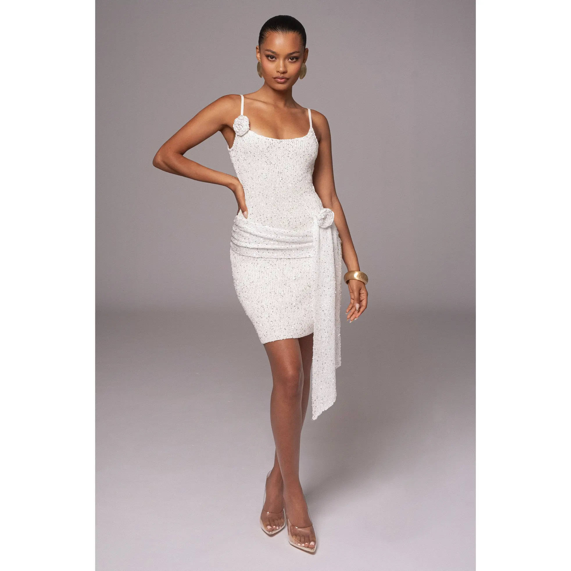 sequin oh polly dress white - TikTok Shop