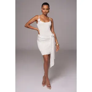 White Golden Dusk Sequin Dress