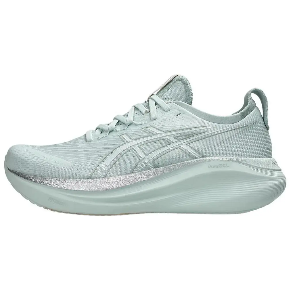 ASICS GEL Nimbus 27 Pure Aqua White Versatile Cushioned Breathable Low Top Running Shoes Men's Blue 1011B958-300