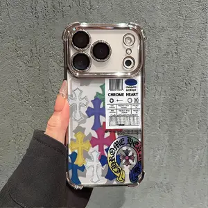 Retro Punk Cross Collage Phone Case for iPhone 17 AIR 17 PRO 16 PRO 15  PRO MAX  14 PLUS 13 PRO 12 11 series (silicone softshell) airbag anti-drop and shockproofmobile phone protective case