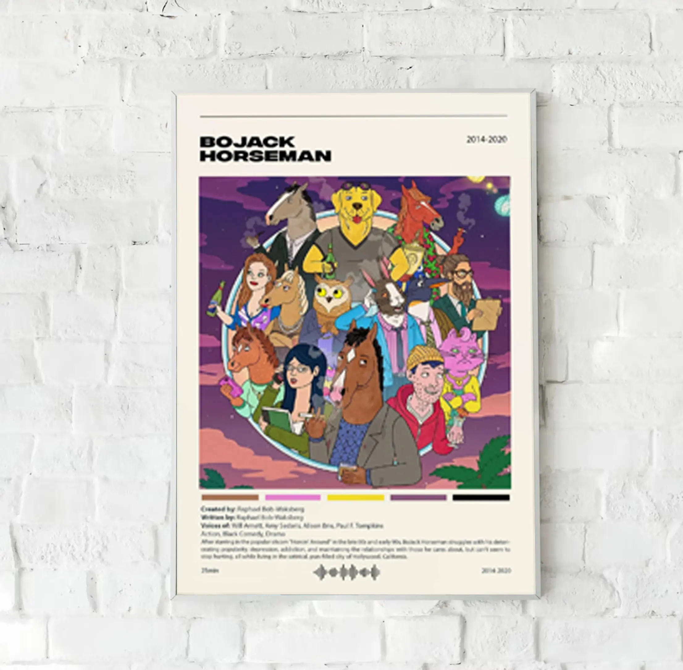 BoJack-Horseman Adult Tv Series Vintage Minimalist Poster, BoJack Animated Movie Retro Art Print, Nice Gifts For Film Fans Decor Unframed