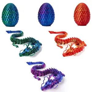 6-Piece 3D Printed Dragon Egg Set, Articulated Joints, Decorative, Perfect for Home Office Decor, Car Decoration, Unique Gift for Holidays