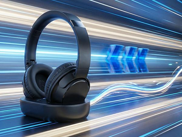 Dytole Wireless Headphones for TV, TV Headphones Wireless for Seniors, Versatile Charging Dock with Transmitter, Instant Audio Sync, 65-Hour Battery Life, Ideal Gift for Parents & Seniors