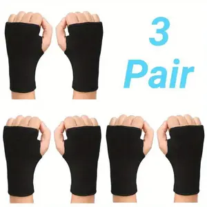 3 Pairs of Knitted Sports Palm Sleeves, Fashionable Sports Accessories, Tight Fit, Elastic Material, Suitable for Sports and Fitness