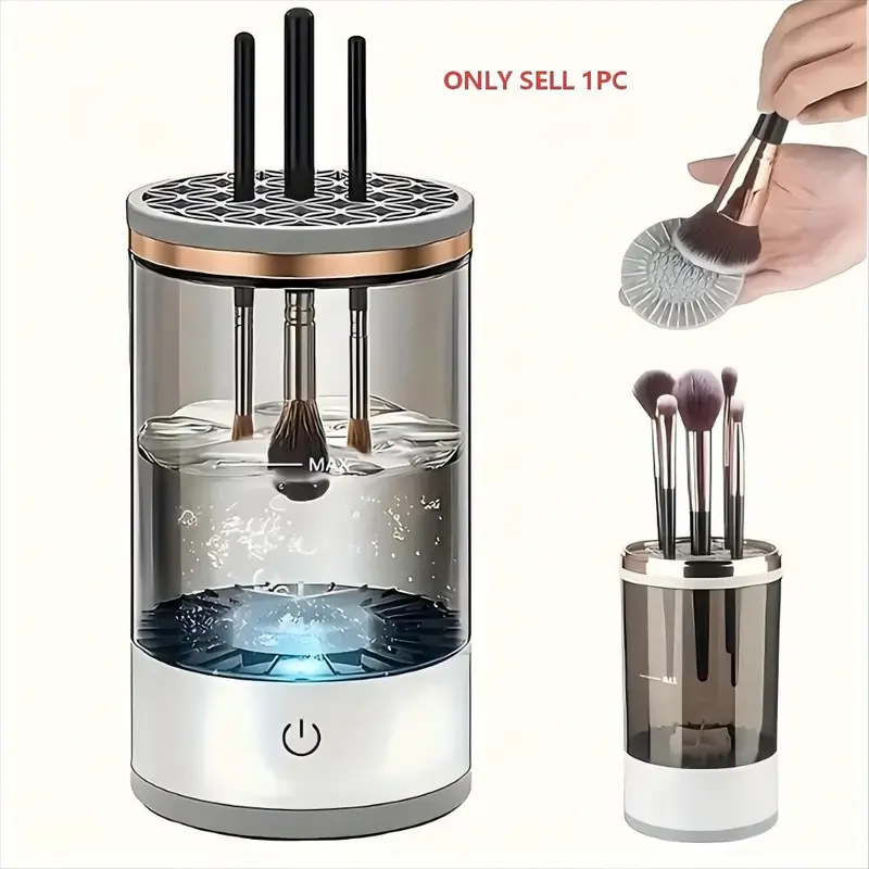 1pc Makeup Brush Cleaner, USB Powered, With Drying and Storage Functions, Cosmetic Brush Cleaning Tool, Suitable for Various Sizes, Women's Makeup Essential, Makeup Brush Organizer, Beauty Tools
