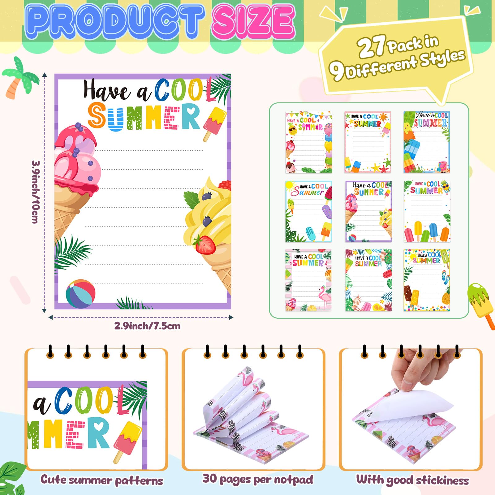 End of Year Gifts for Students Bulk Summer School Party Favors Ice Cream Pens Cards Plastic Cups with Lids for Elementary Preschool Girls and Boys Graduation Classroom Exchange Prizes Party Favors Goodie Bag Fillers Exchange Gifts Rewards