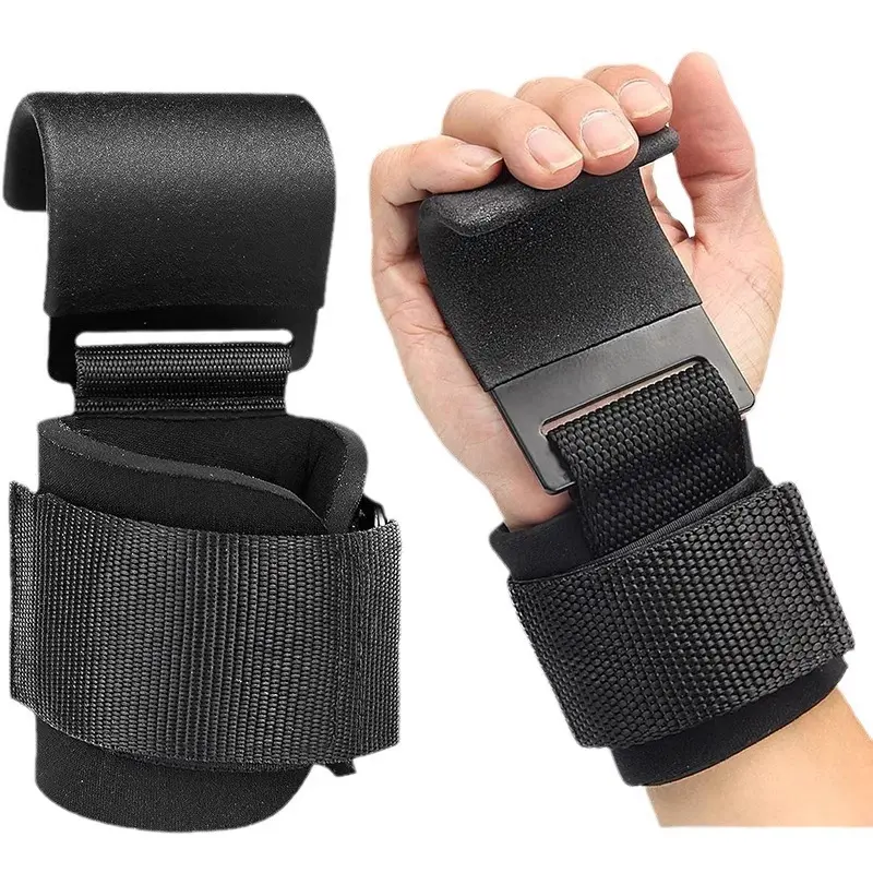Power Lifting Hooks & Wrist Straps Combo |   For Intense Deadlifts, Pull-Ups, Shrugs |   Shoulder Support & Grip Relief |   Durable Home Gym Equipment for All