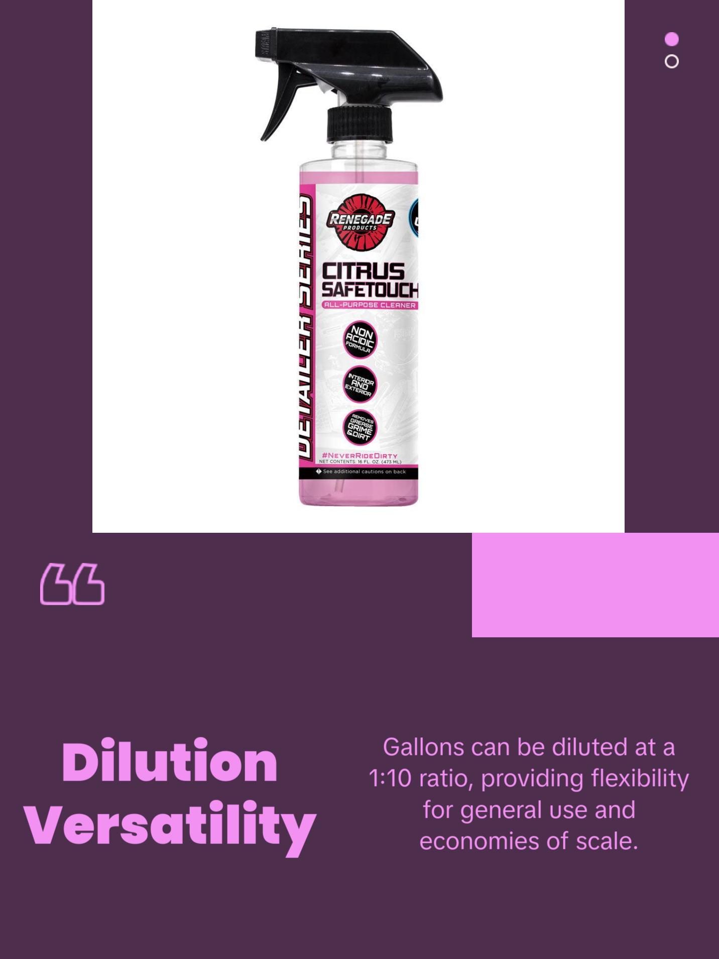 Renegade Products | Citrus Safetouch APC – High-pH All-Purpose Vehicle Cleaner for Interior & Exterior (16oz & 1 Gallon)